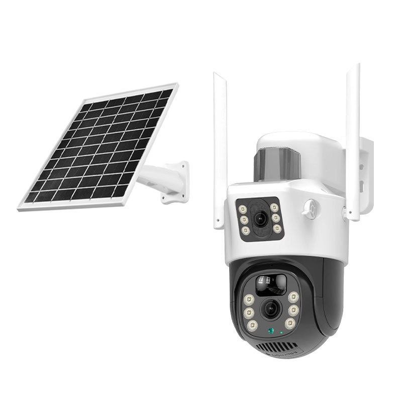 Caméra v380 extérieure, téléphone portable à 360 degrés, télécommande panoramique à distance, moniteur solaire haute définition