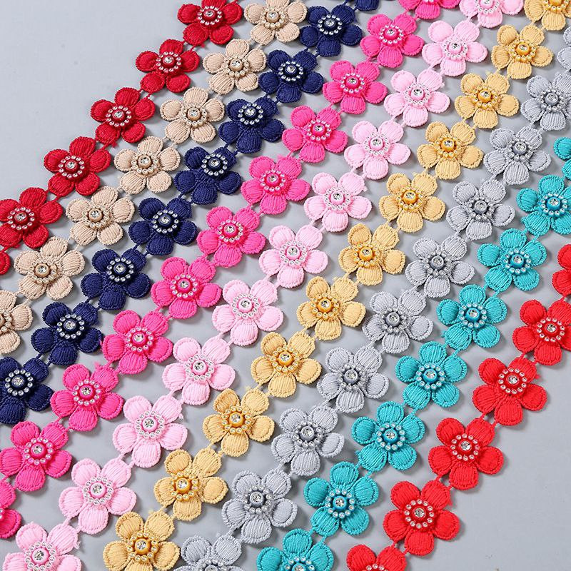 Soleil fleur diamant dentelle lait soie dentelle maison textile vêtements jupe tissu tissu canapé vêtements accessoires