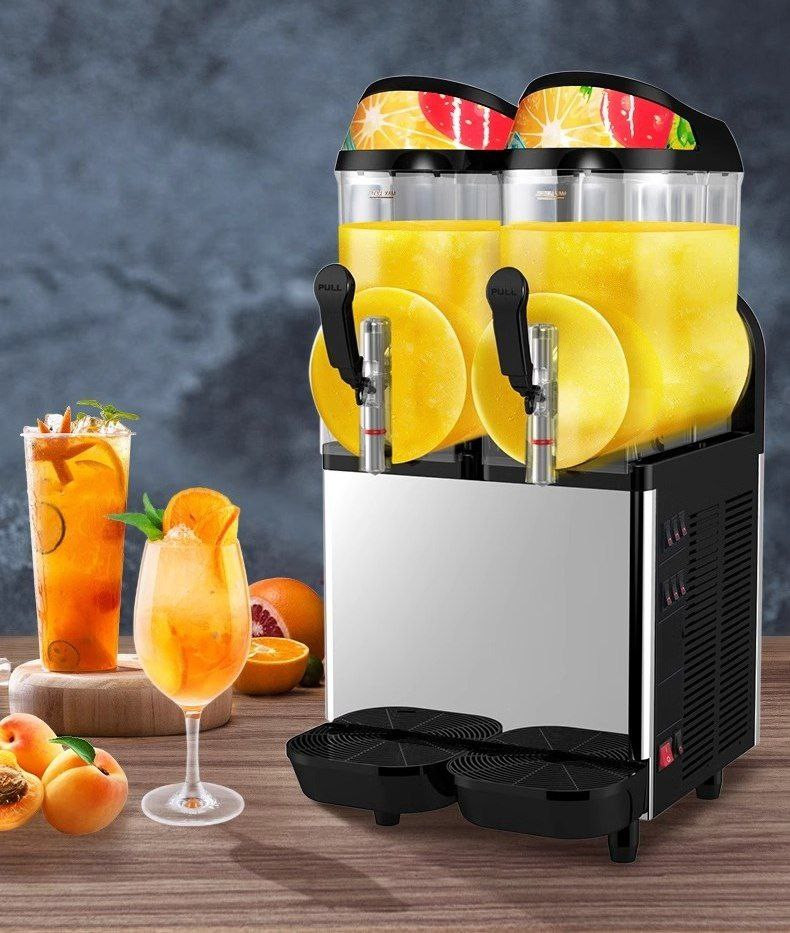 Machine à granité commerciale magasin de thé au lait cafétéria a double cylindre. machine à faire fondre la neige jus de smoothie machine à boisson froide automatique