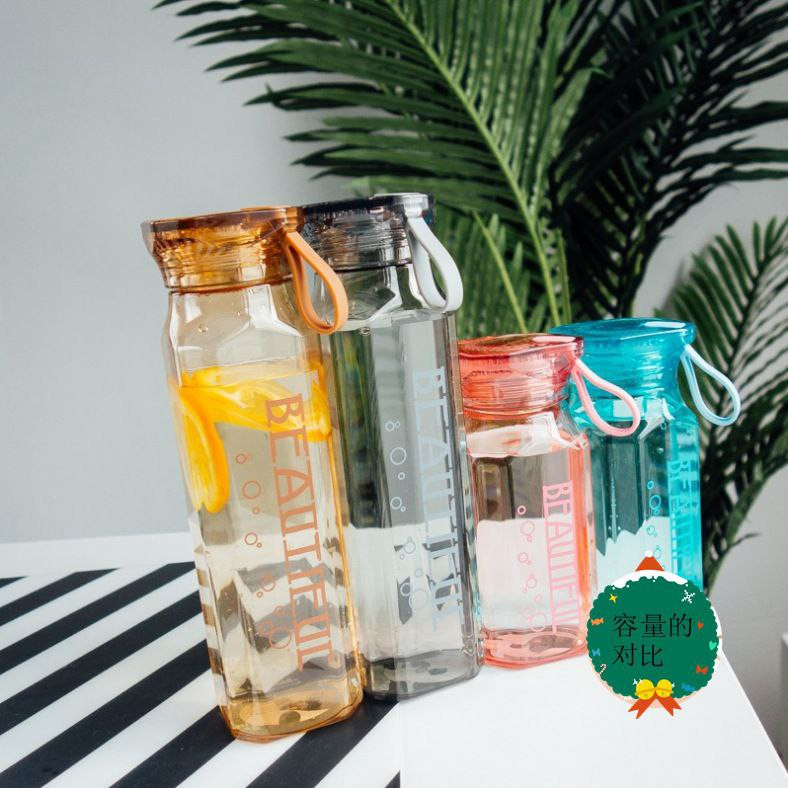 Verre haute valeur tasse d'eau grande capacité sports de plein air tasse d'eau simple mode tasse